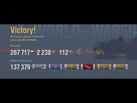 WoWs World of Warships nürnberg VI ship 137379dmg 2238exp
