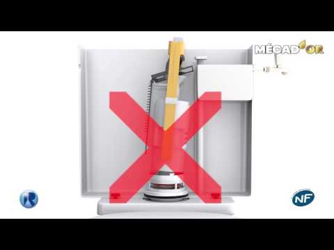 Mécanisme chasse d'eau à poussoir - double débit - Mecador 63 REGIPLAST