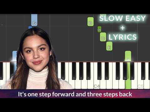 Olivia Rodrigo - 1 step forward, 3 steps back SLOW EASY Piano Tutorial + Lyrics