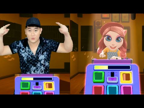 Boy Imitating Angela Plays DJ Strong Music - My Talking Angela 2 Real Life ep 2