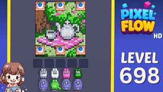 Pixel Flow Level 698 Solution Walkthrough