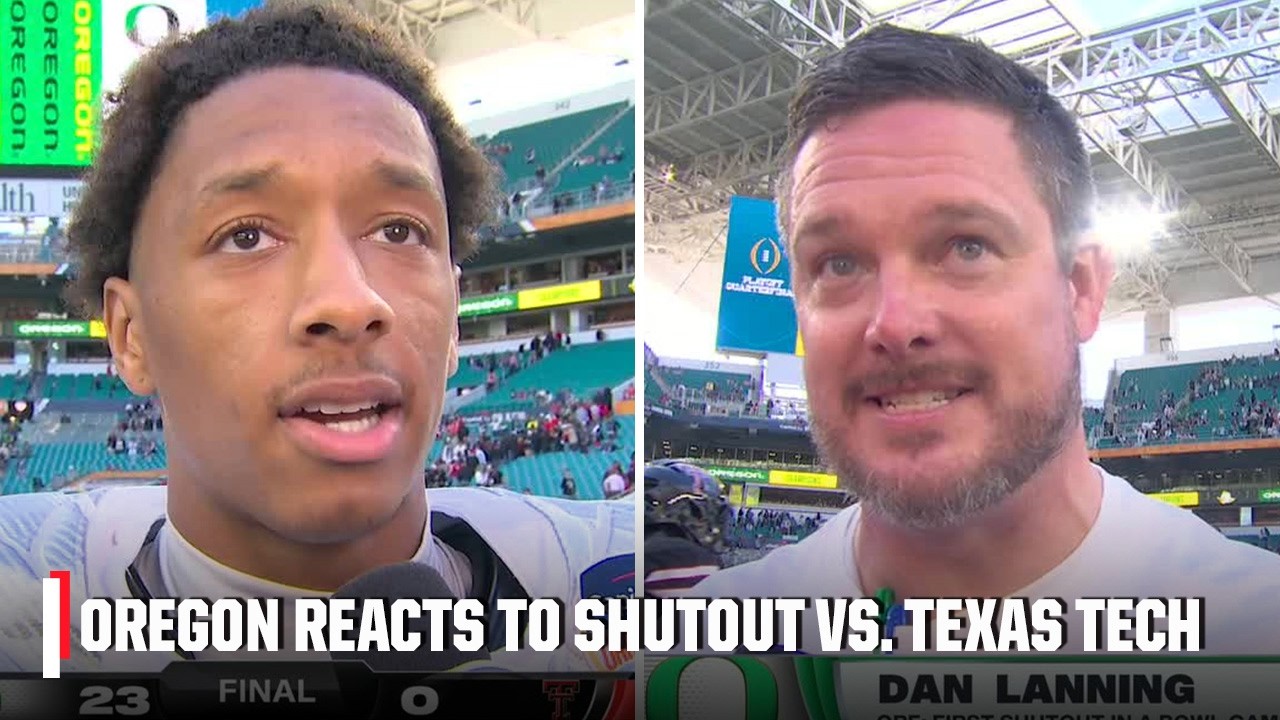 Dan Lanning & Brandon Finney Jr. react to Oregon's SHUTOUT win vs. Texas Tech in the Orange Bowl
