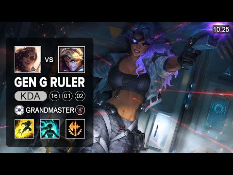 Gen G Ruler Samira Bot vs Ezreal - KR Grandmaster Patch 10.25
