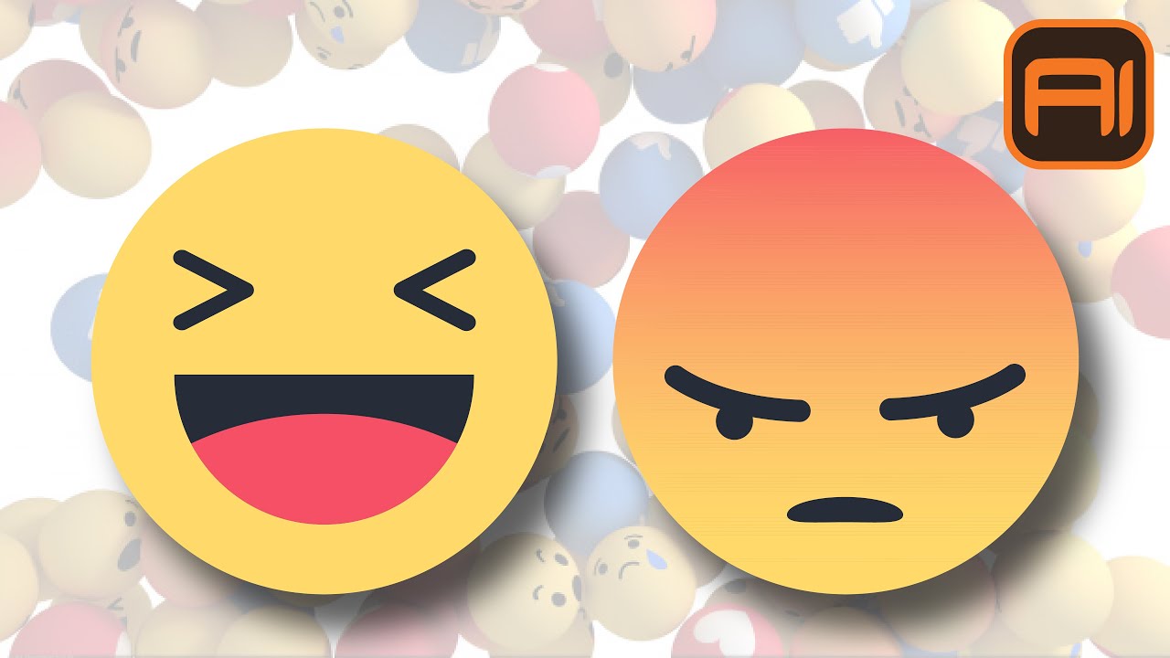 easy way to draw facebook Emoji vector using Adobe Illustrator|  Bassito تصميم سمايلات ايموجي فيسبوك