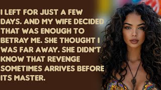 I left for just a few days.And my wife decided that was enough to betray me.