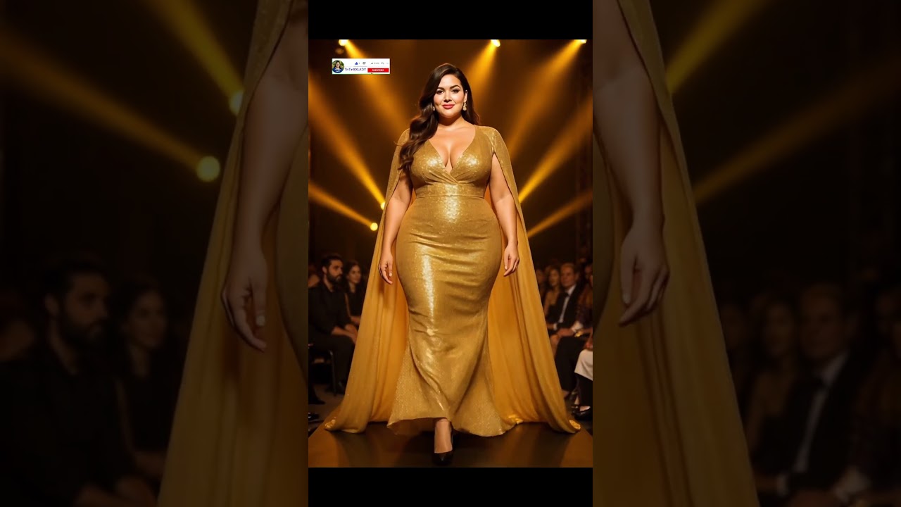 Golden Diva of Dubai | The Curvy Queen Shining on the Runway” #shorts #youtubeshorts #Tntinxxlady