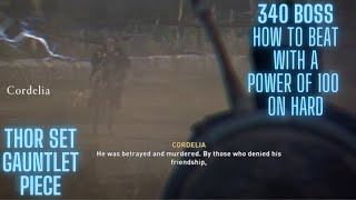 How to Beat Cordelia Lightning Witch 340, with Power 100, Thor Amor Set, (Assassin Creed Valhalla)
