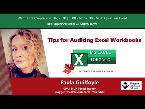 MS Excel Toronto Meetup    Tips for Auditing Excel Workbooks  by Paula Guilfoyle