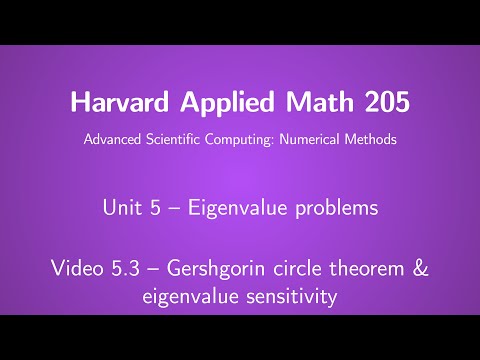 Harvard AM205 video 5.3 - Gershgorin circle theorem & eigenvalue sensitivity