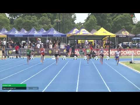 Girls U13 100m Timed Final 1 : 2024-25 State Track and Field Championships
