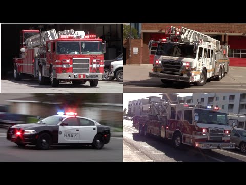 [1 HOUR] Fire Trucks & Police Responding Compilation - Best of 2019