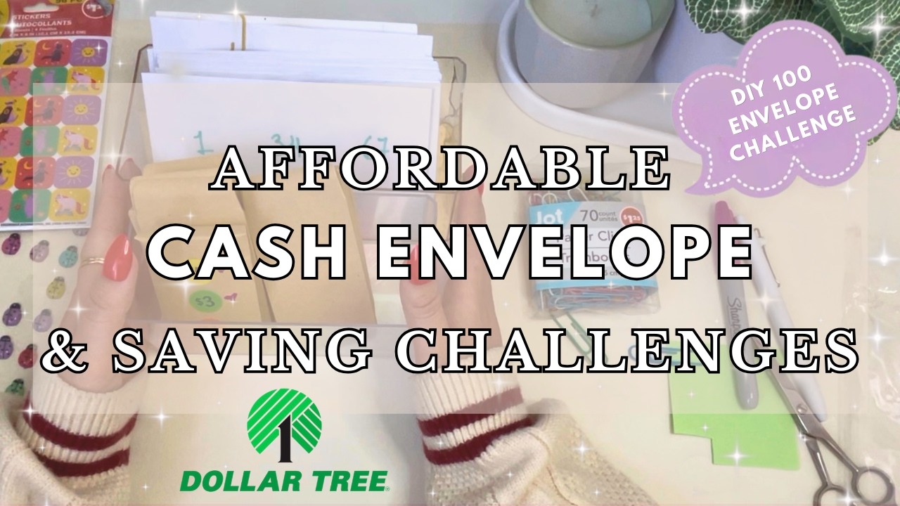 Dollar Tree Store Cash Envelope System Ideas & DIY 100 Envelope Challenge  Saving Challenges Budget