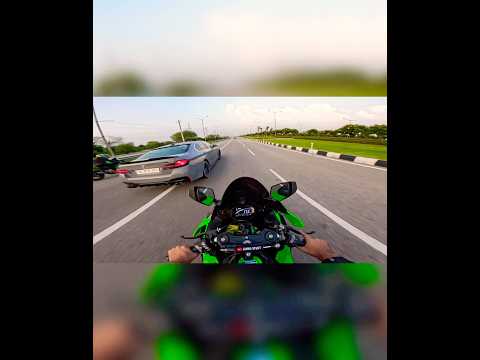 Kawasaki ninja zx01r vs BMW car full Drag race #shorts#zx10r#bmw#viral
