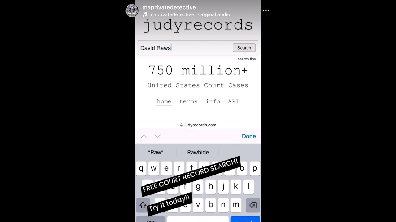 Quick, easy and FREE way to search court records! #privateinvestigator #privatedetective