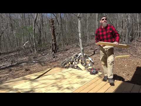 ONE MAN BUILDING AN OFF GRID CABIN IN THE WOODS ALONE