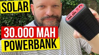 JIGA Solar Power Bank 30.000mAh  - vielleicht die beste Powerbank mit 3 Ausgängen unter 30 Euro?