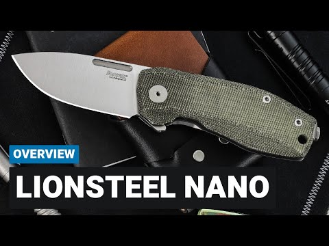 LionSteel Nano Frame Lock Folder With Grey Titanium Handle And