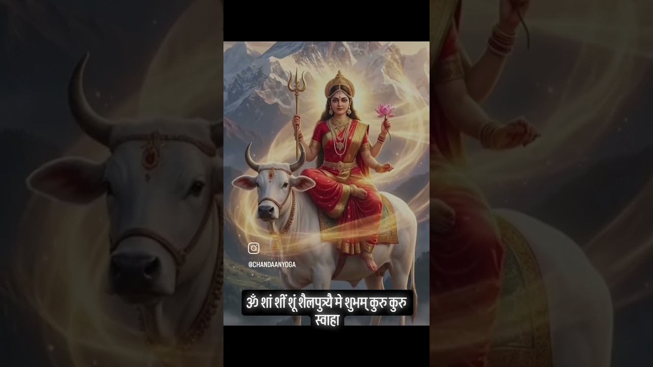 ओम शं शीं शूं शैलपुत्र्यै मे शुभं कुरु कुरु स्वाहा #navratri #durgapuja #astami #durga #maadurga
