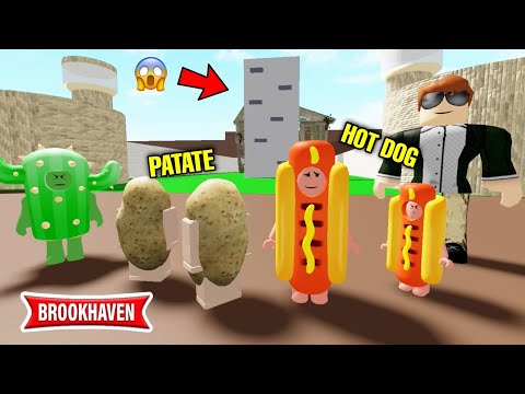 2 CACTI VS 2 POTATOES AND 2 HOT DOGS ON BROOKHAVEN! ROBLOX - BROOKHAVEN RP