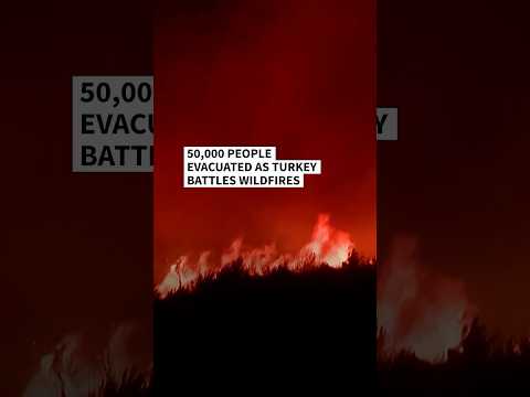 Video Thumbnail: 50,000 people evacuated as Turkey battles wildfires | AFP #shorts