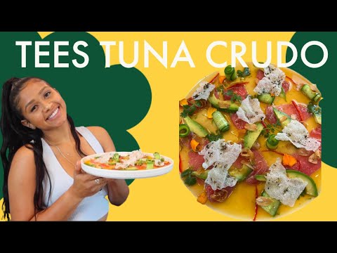 Dry Aged Tuna Crudo with Nectarine and Fresno Water