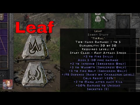 Diablo II Resurrected Rune Words - Leaf (Tir Ral)