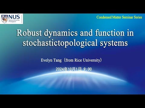 Robust dynamics and function in stochastictopological systems