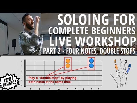 "Guitar Soloing for Complete Beginners" Live Workshop! PART 2 - Four Notes and Double Stops
