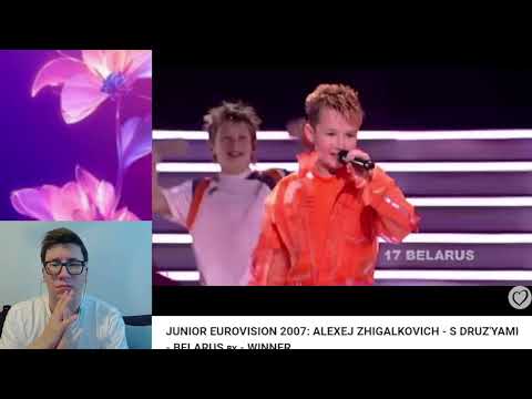 Reacting to : JESC 2007: ALEXEJ ZHIGALKOVICH - S DRUZ'YAMI - BELARUS 🇧🇾 - WINNER (10/23) #reaction