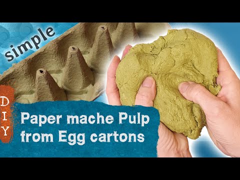 Paper mache/pulp from egg cartons - Easy recipe -1:1:1 - DIY