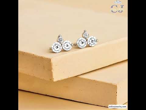 Sterling Silver Moissanite Wedding Earrings product video