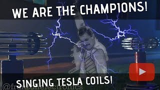 Queen - We Are The Champions Meets Singing Tesla Coils (Bobinas de Tesla)