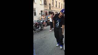 Dude try&#39;s to punk a skinny kid In front of his girl but gets punked by a guy his own size