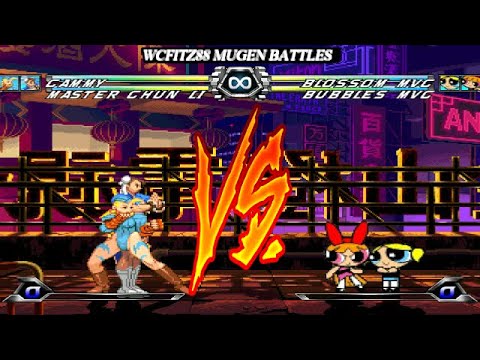 WCFITZ88 MUGEN Battles | Cammy & Master Chun-Li vs Blossom MVC & Bubbles MVC