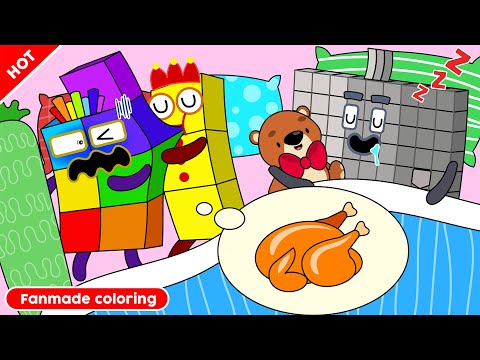 Stop NB 3! NB 7 Is Not Roasted Chicken | Numberblocks Fanmade Coloring Story