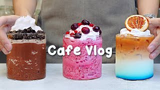 🍓완벽한 하루를 위한 베리 스무디 분위기🌸지치고 힘들 땐 음료 ASMR로 힐링해요/카페브이로그/Cafe Vlog/ASMR/Tasty Coffee
