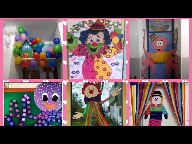 Vídeo relacionado con Decoración para puerta de carnaval, decoración de dibujos animados en las dimensiones 90 x