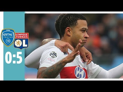 ES Troyes AC - Olympique  Lyon 0:5 / Mega-Tor-Gala von Depay in Troyes