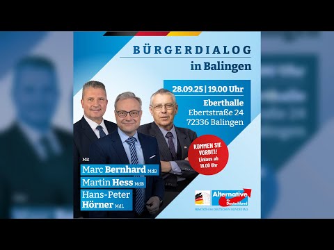 🇩🇪 AfD-Bürgerdialog live aus der Eberthalle in Balingen