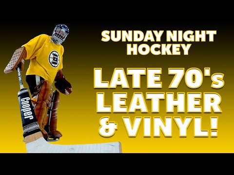 Cheap Vintage 1970's Leather & Vinyl Goalie Gear | Cooper GoPro Beer League Goalie