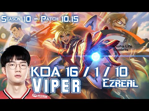HLE Viper EZREAL vs ASHE ADC - Patch 10.15 KR Ranked