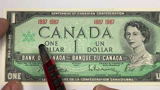 1954-1967 - Canada QEII $1 One Dollar Bills