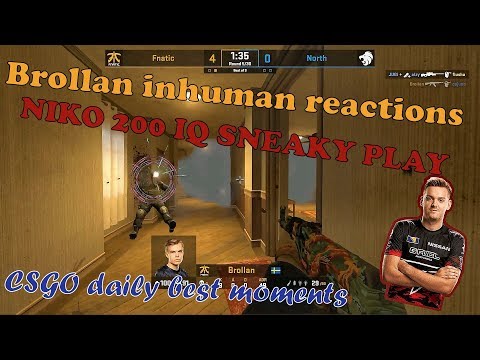 Brollan inhuman reactions! NIKO 200 IQ SNEAKY PLAY! CSGO daily best moments