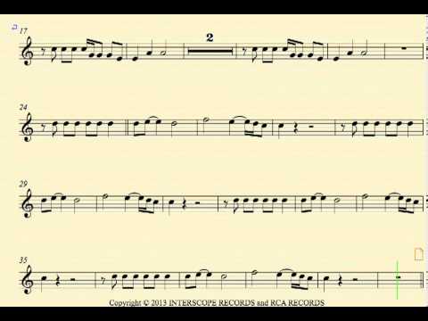 Fall Down - Miley Cyrus - Alto Sax - Sheet Music, Chords, and Vocals