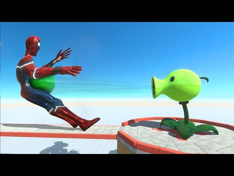Superheroes vs Peashooter Army in Colosseum Challenge - Animal Revolt Battle Simulator