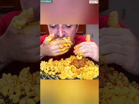 Messy Eating Mac and cheese | ASMR MUKBANG | #shorts #asmr #mukbang #messy