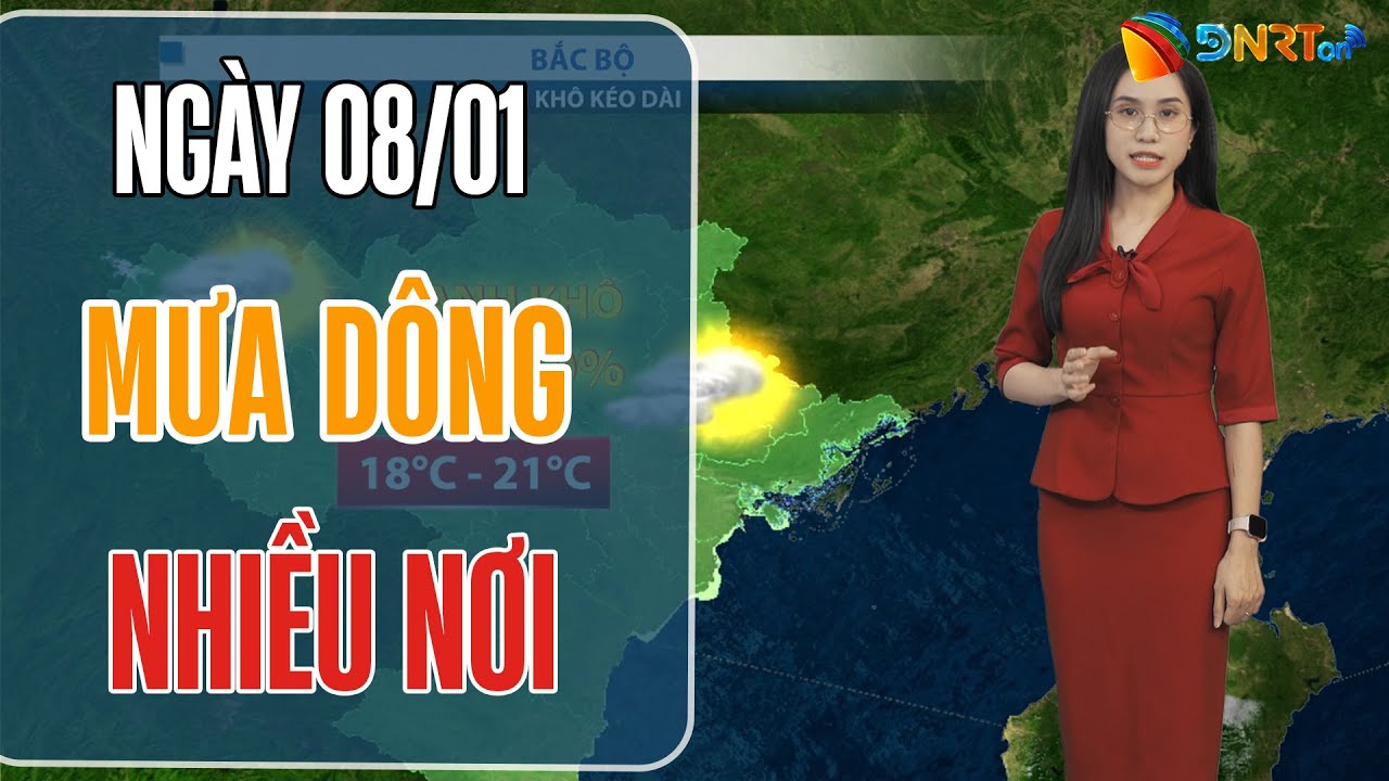 Thời tiết ngày mới 08/01 | Trung Bộ mưa dông rải rác nhiều nơi