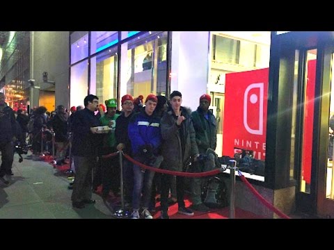 FIRST in Line for the Nintendo Switch LIVE on Stream!! - Nintendo NY Store