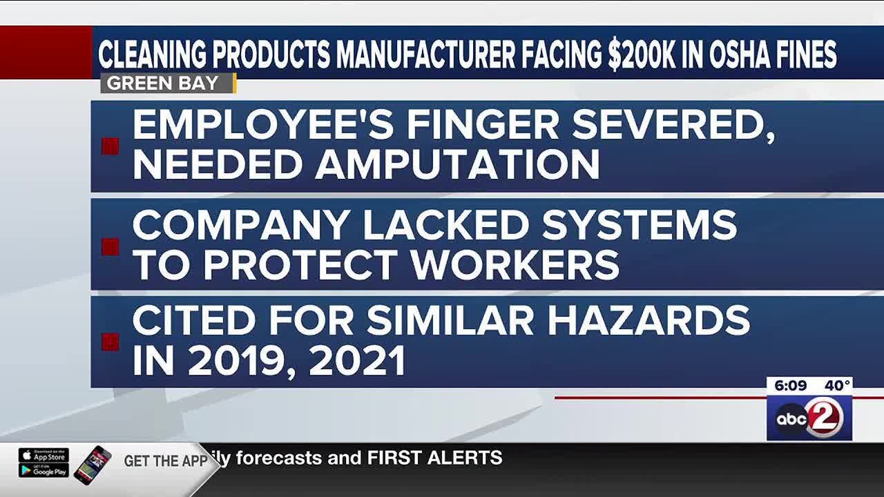 Green Bay company fined again after worker’s amputated fingertip went unreported