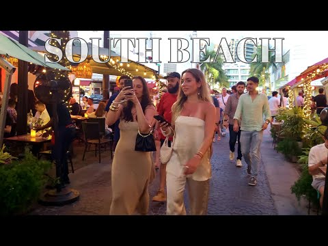 WALKING TOUR SOUTH BEACH: ESPANOLA WAY & LINCOLN ROAD MALL, MIAMI IN 4K FLORIDA USA